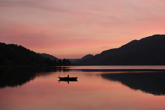 Sunset lake silhouettes
