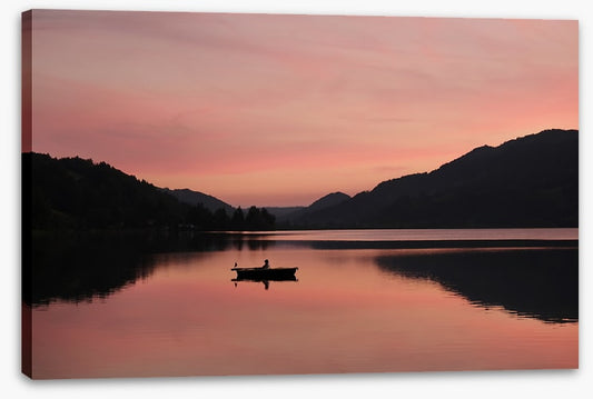 Sunset lake silhouettes