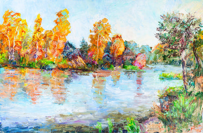 Autumn river reflections