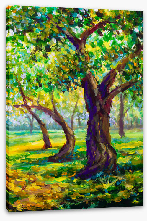 Sunny green oaks