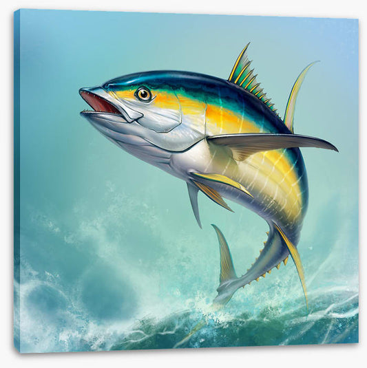 Yellow tuna jump