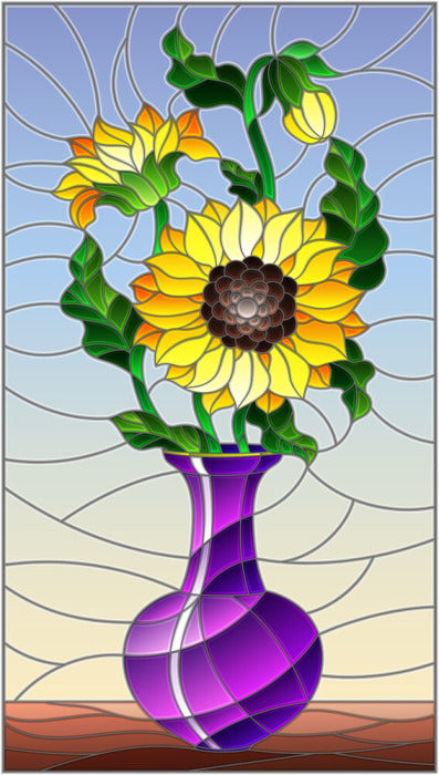 Sunflower vase window