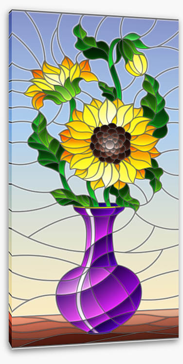 Sunflower vase window
