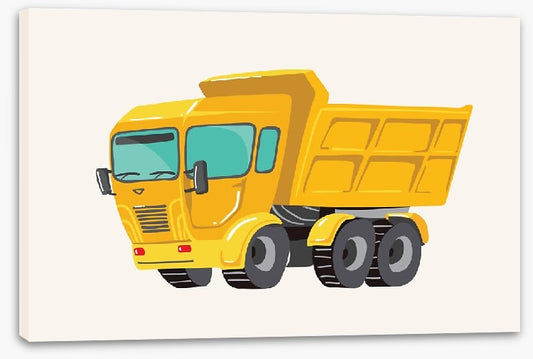 Yellow dump truck