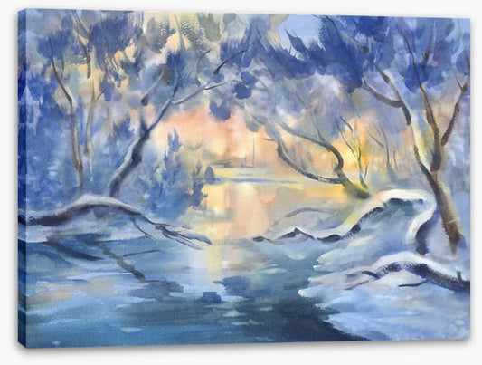 Snowy river dusk