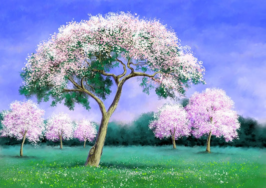 Pink blossom grove