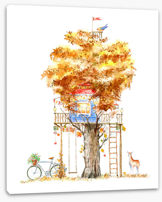 Cubby in the autumn tree