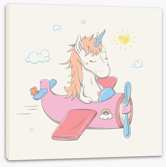 Unicorn flies the plane