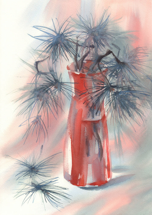 Red vase pines