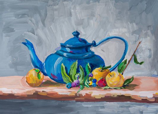 Royal blue teapot
