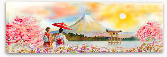 Sakura sunset panorama