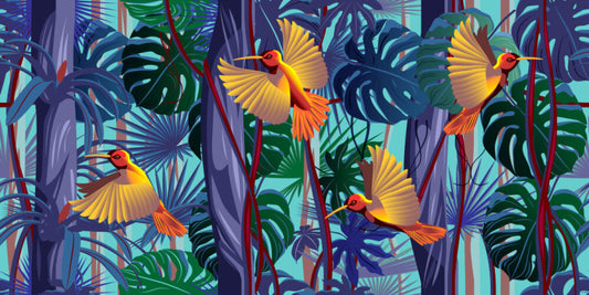 Hummingbirds on the vine