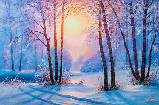 Blue winter sunrise