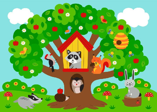 In the apple tree