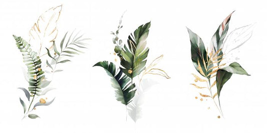 Gilded leaf trio