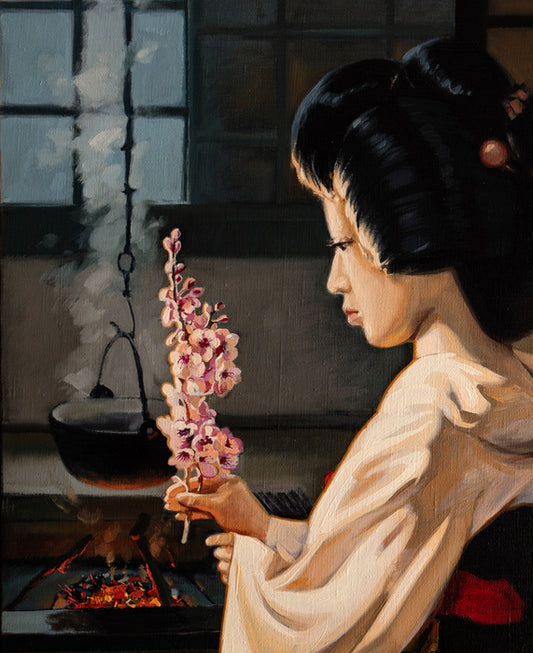 Ikebana by the fire