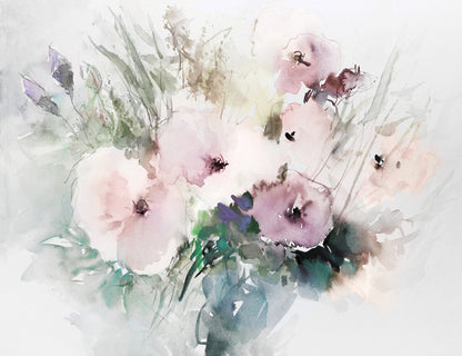 Winter bloom aquarelle