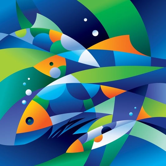 Colourful fishes in the depths