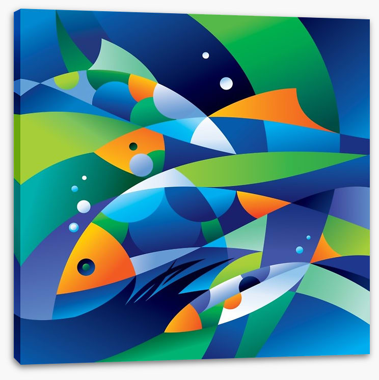 Colourful fishes in the depths