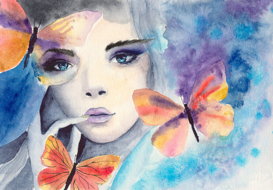 Blue eyes and butterflies