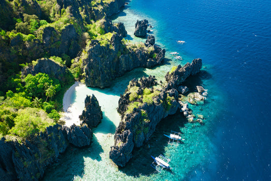 Above hidden beach