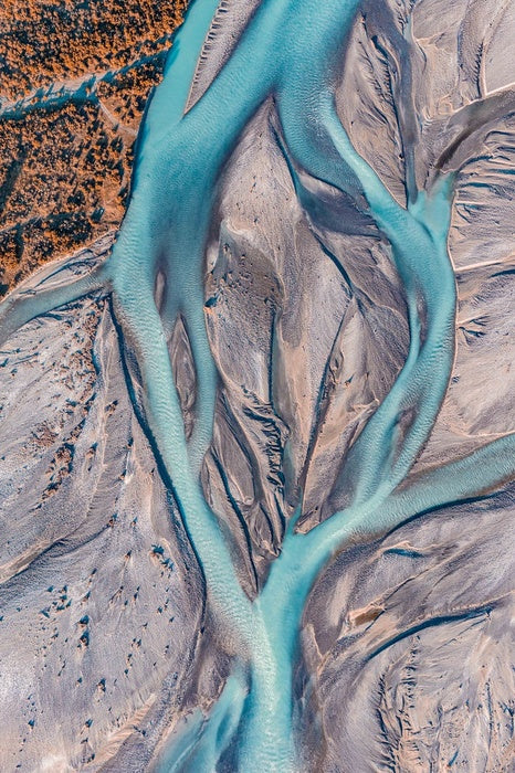 Above the braided river