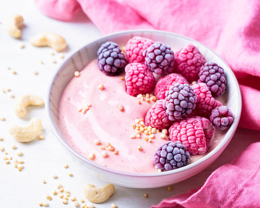 Topped with berries