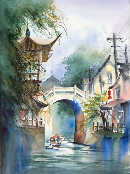 Under the pagoda bridge