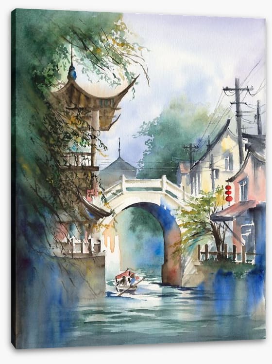 Under the pagoda bridge