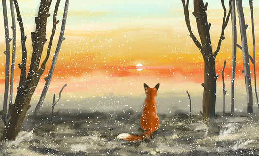 Golden sunset fox