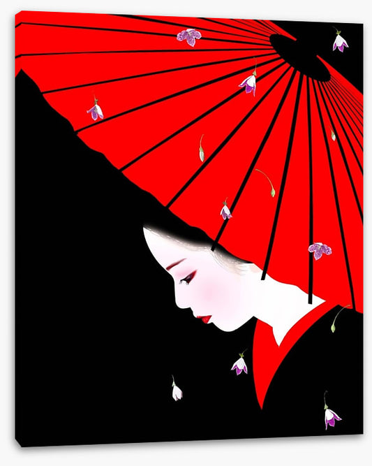 Under the red parasol