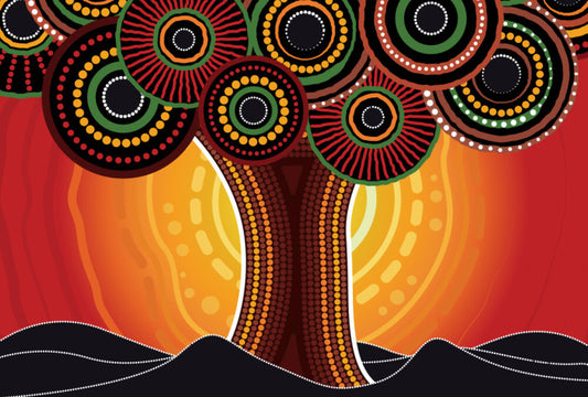 Setting sun tree