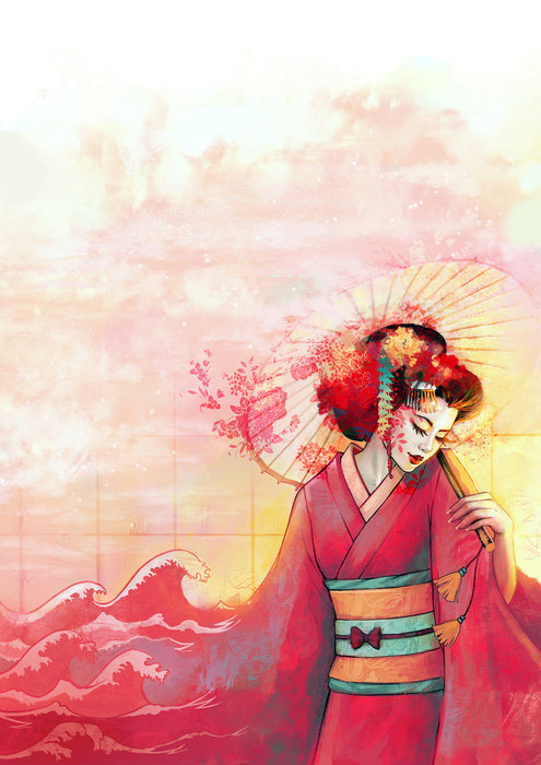 Kanagawa geisha sunset