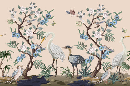 Heron garden chinoiserie