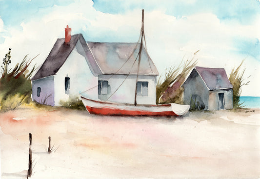 Beached with the boat