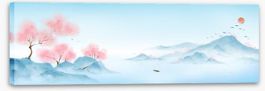 Lakeside spring panorama
