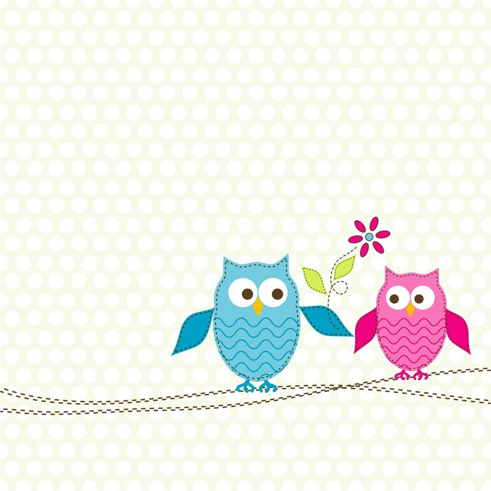 Pink owl in love