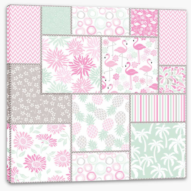 Pink flamingo patchwork