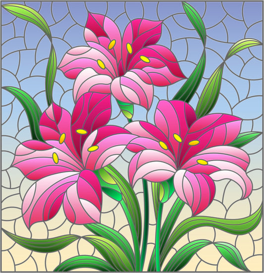 Pink lily window