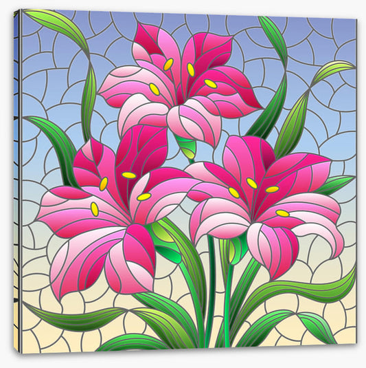 Pink lily window