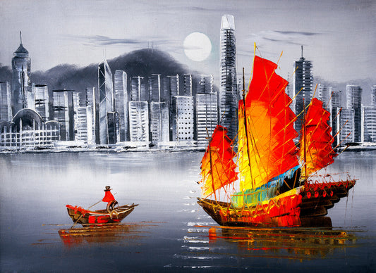 Victoria Harbour moon