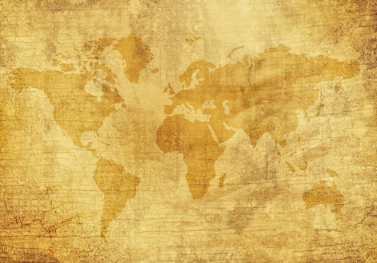 Yellowed world map