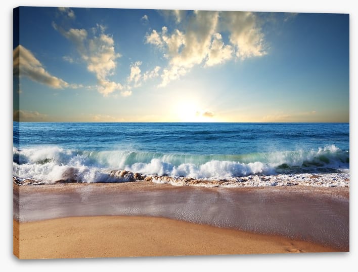 Gentle surf sunset