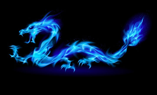 Blue fire dragon