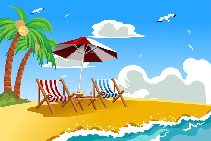 Deckchairs on the beach