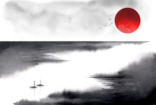 Below the rising sun