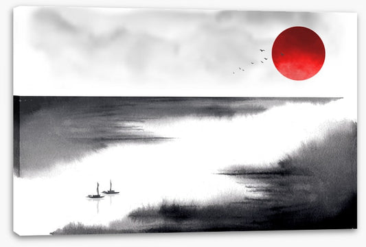 Below the rising sun