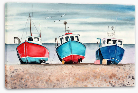 Three beached boats