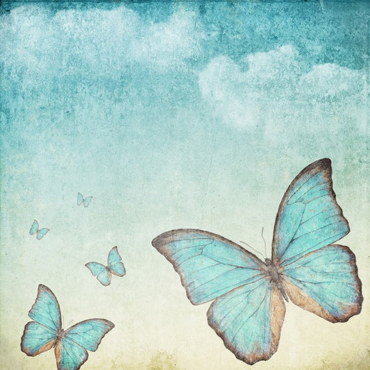 Vintage blue butterflies
