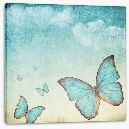 Vintage blue butterflies